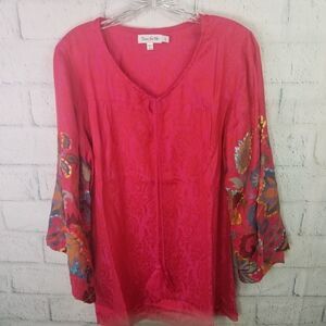 Time For Me Boho Embroidered Bell Sleeve.